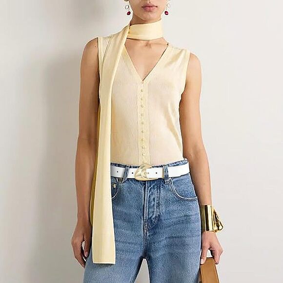9828 White Leather Belt For Women Casual Fashion Belts With Stylish Gold